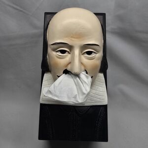 Shakespeare Head Face Tissue Box Cover Holder Dispenser Novelty